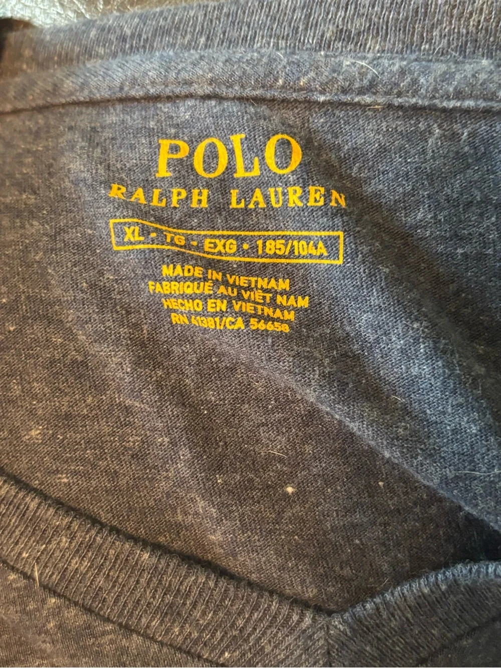 Polo by Ralph Lauren Navy Crewneck Shirt with Yellow Print